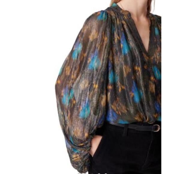 VANESSA BRUNO Bell blouse metallic sz L - Picture 4 of 9